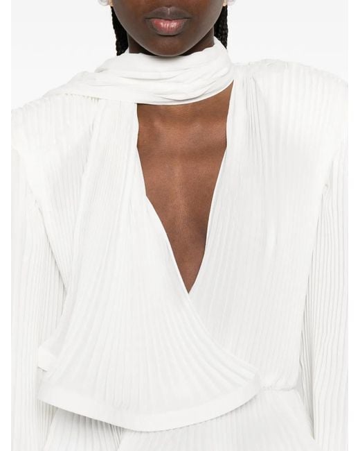 ROWEN ROSE White V-Neck Blouse