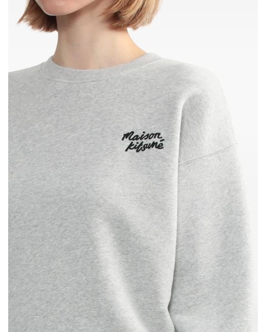 Maison Kitsuné Sweater Met Geborduurd Logo in het Gray