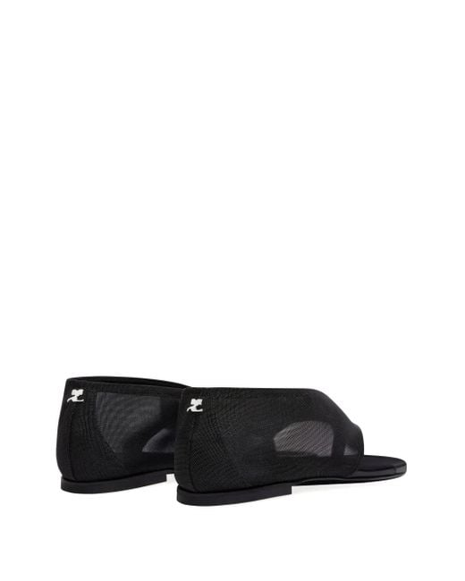Courreges Black Mesh Sandals