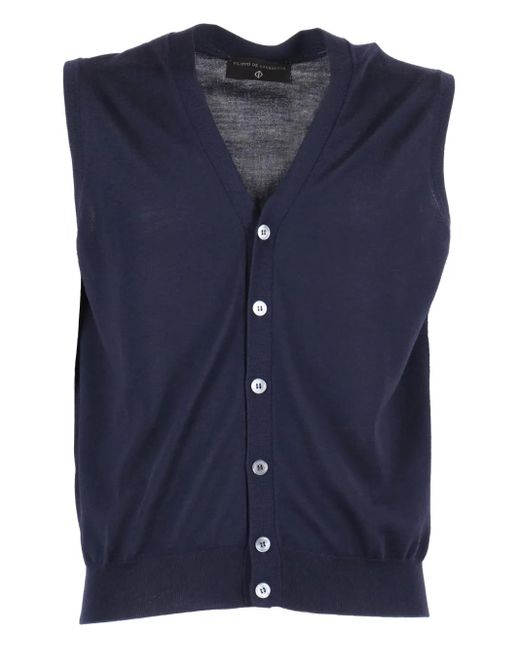FILIPPO DE LAURENTIIS Blue Buttoned Vest for men