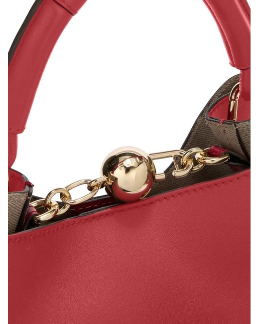 Furla Red Small Sfera-Embellished Bucket Bag
