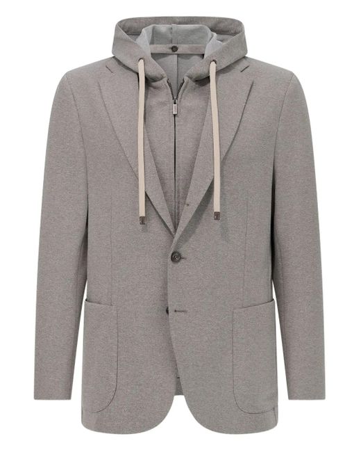 Boggi Blazer Met Capuchon En Opgestikte Zak in het Gray voor heren