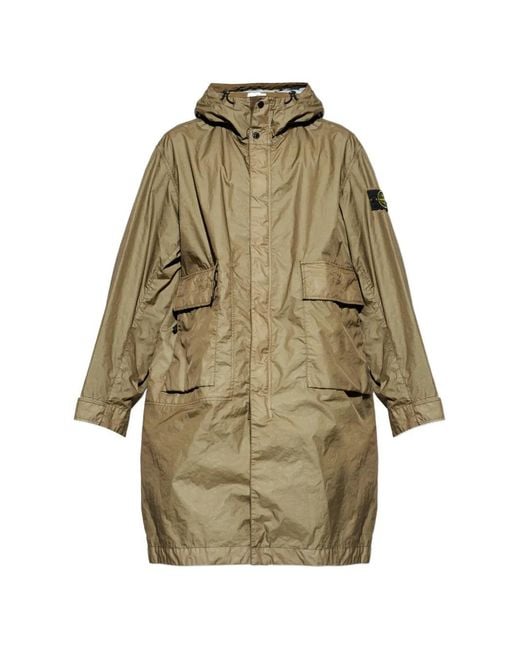 Stone Island Natural Membrana 3L Tc Hooded Coat for men