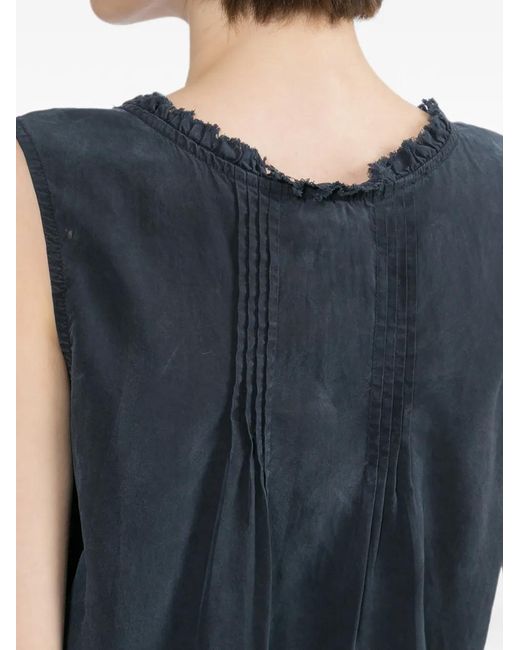 AAPE BY A BATHING AP Blue Pin-Tuck Drawstring Top