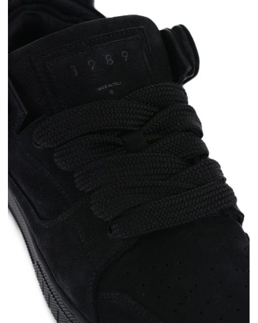 1989 STUDIO Black Low-Top Lace-Up Sneakers for men