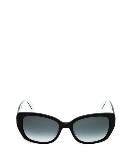 Kate Spade Black Kenzie Rectangular-Frame Sunglasses