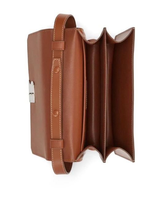 Ralph Lauren Brown Logo-Plaque Leather Crossbody Bag