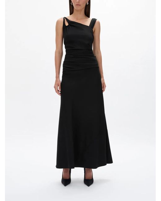 Rachel Gilbert Black Fitz Cut-Out Gathered Maxi Dress