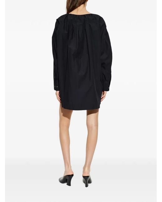 Alexander Wang Blue Off-Shoulder Button-Up Mini Dress