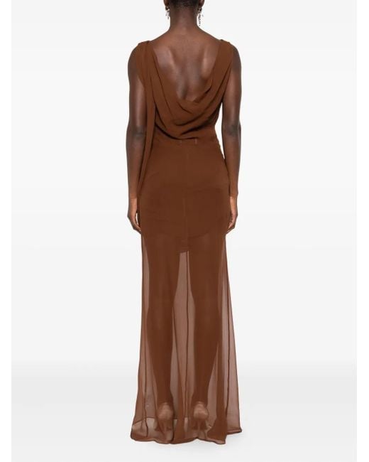 GIUSEPPE DI MORABITO Brown Draped-Detail Dress