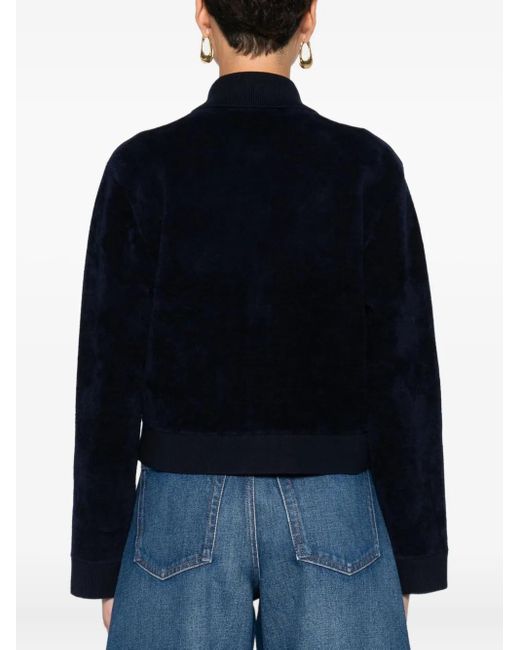 Maje Blue Cropped-Samtjacke