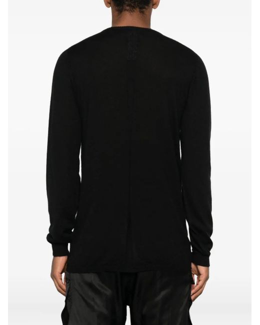 Rick Owens Black Round-Neck Sweater for men