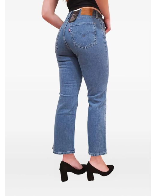 Levi's Blue High-Waisted Straight-Leg Jeans