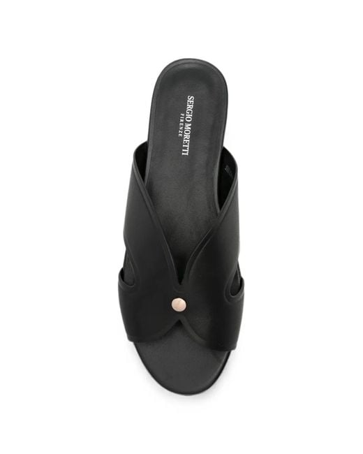 SERGIO MORETTI FIRENZE Black Cut-Out Detail Sandals