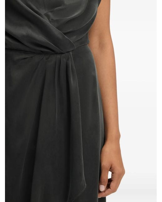 Boss Black Cowl-Neck Dress With Wrap Skirt