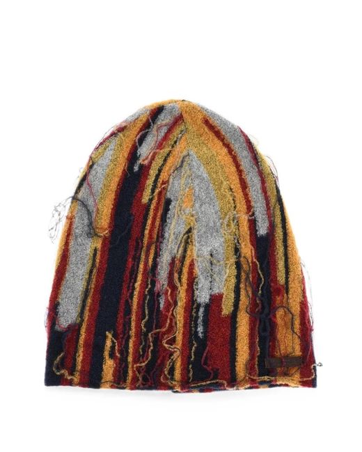 DSquared² Brown Logo-Patch Beanie Hat for men
