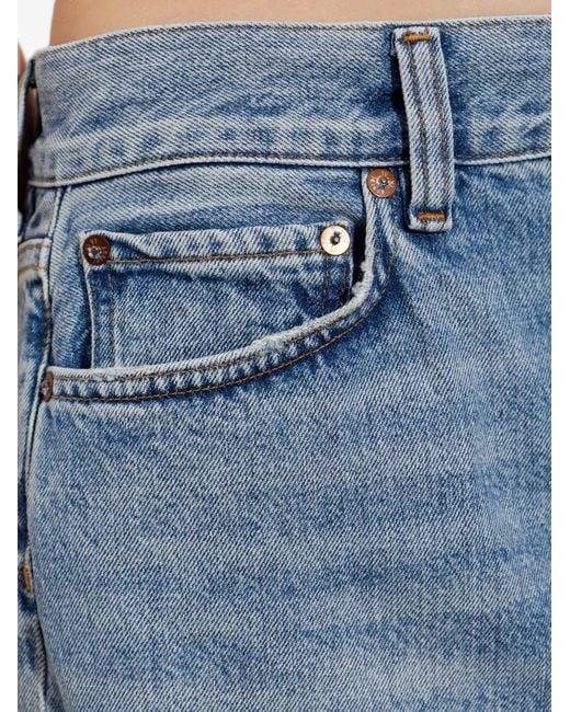 Agolde Blue Faded-Effect Tapered-Leg Jeans