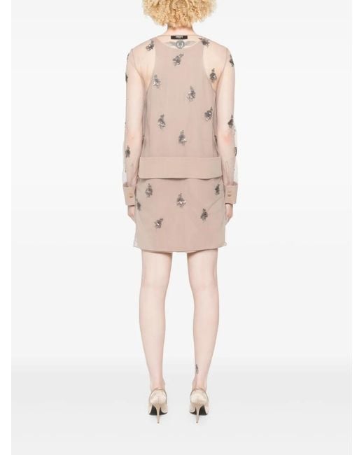 Fendi Tulen Mini-Jurk in het Natural