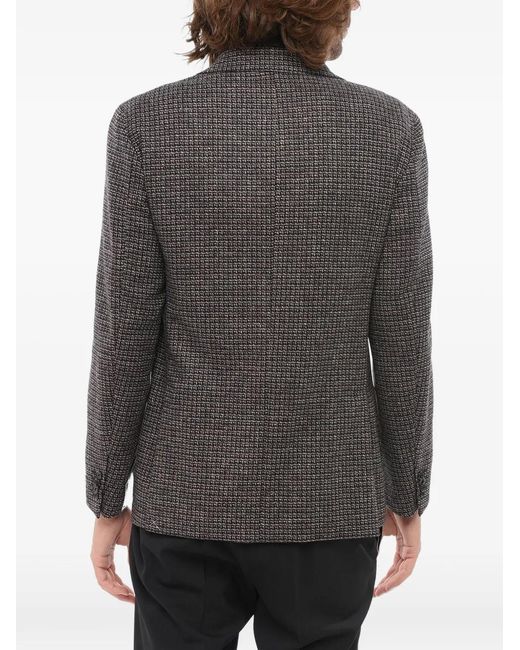 Corneliani Gray Nino Danieli Checked Virgin Wool Blazer for men