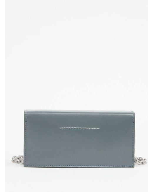 MM6 by Maison Martin Margiela Gray Numeric Chained Leather Purse