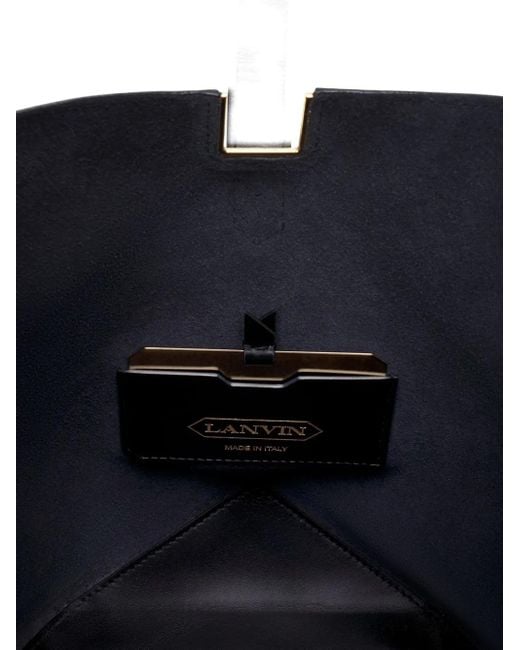 Lanvin Black Geometric-Detail Bucket Bag