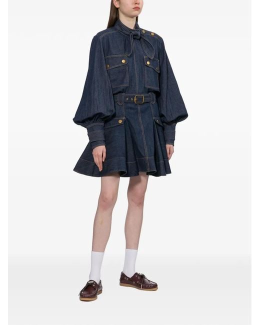 Zimmermann Blue Cargo Blouse