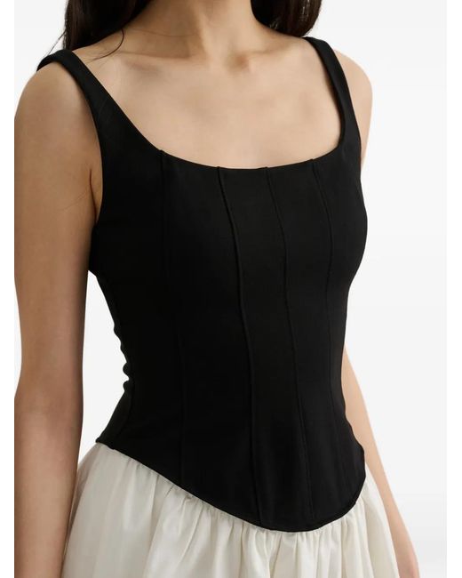Toccin Black Felicie Drop Waist Corset Mini Dress