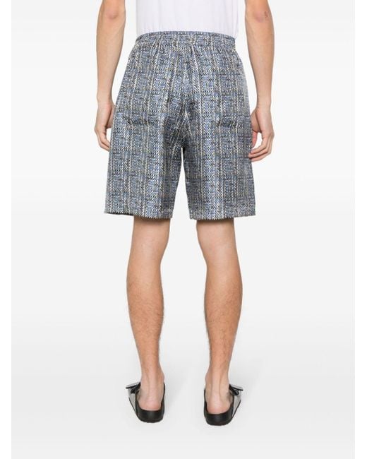 Fendi Zijden Shorts Met Ff-print in het Blue voor heren