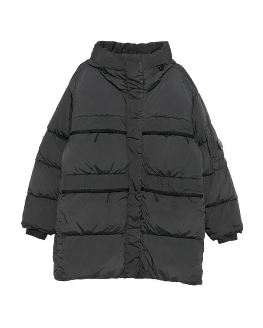 C P Company Gray Hooded Padded Jacket for men