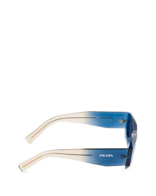 Prada Blue Symbole Rectangle-Frame Sunglasses for men