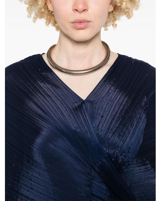 Poncho Madame-T Pleats Please Issey Miyake en coloris Blue