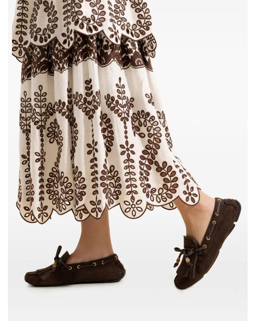 Jimmy Choo Brown Manon Fringed Loafers