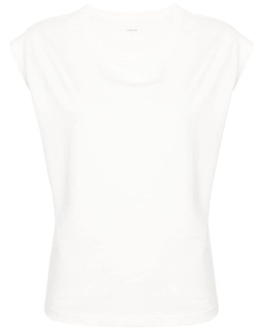 Lemaire White T-Shirt mit angeschnittenen Ärmeln