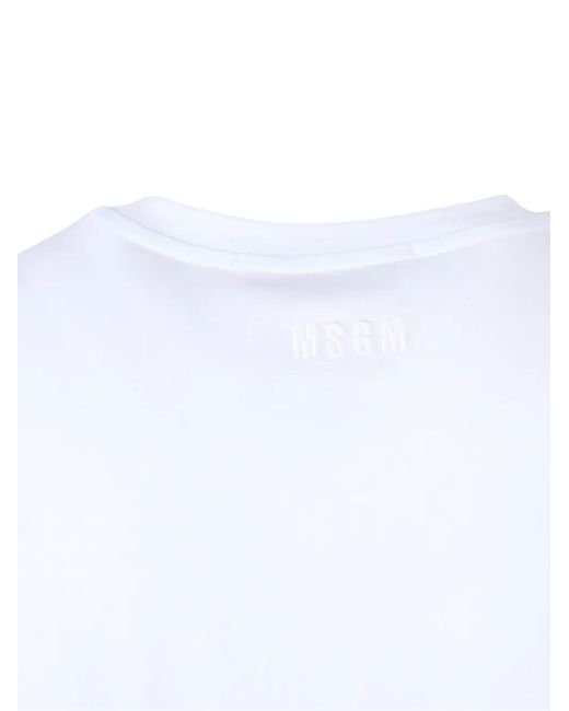 MSGM White Logo T-Shirt for men