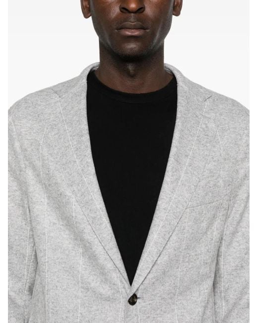 Eleventy Gray Pinstripe Wool Blazer for men
