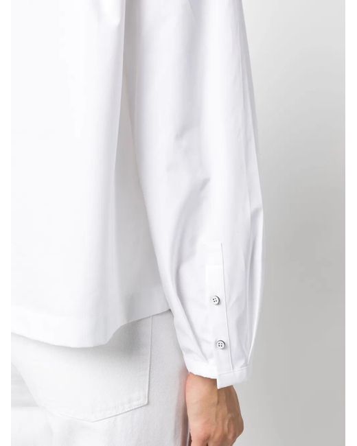 Jil Sander White Long-Sleeved Cotton Blouse