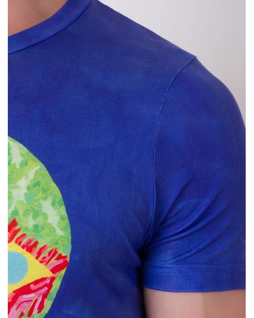 Amir Slama Blue Graphic-Print T-Shirt for men