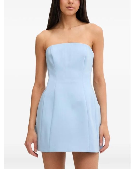 Bardot Strapless Mini-Jurk in het Blue