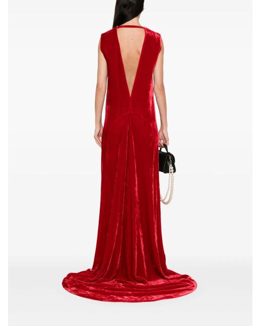 P.A.R.O.S.H. Red Relur Maxi Dress