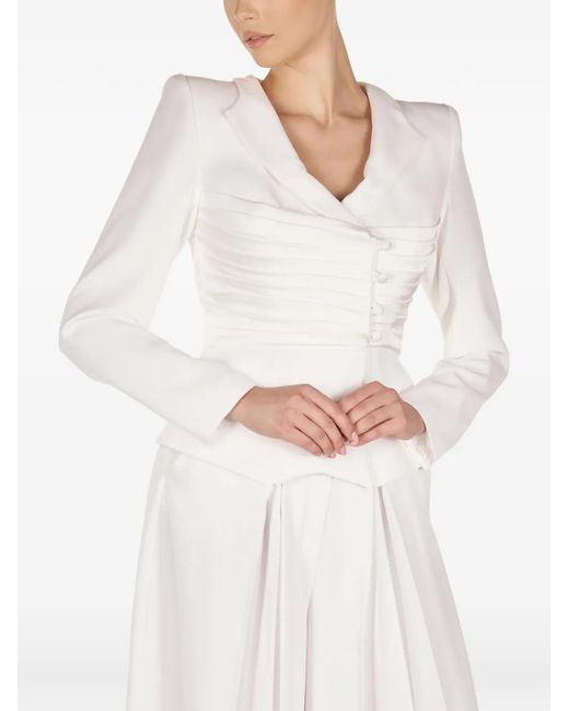 ARAFTU White Button-Embellished All