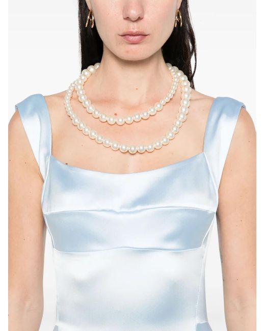 Atu Body Couture White Satin Maxi Dress