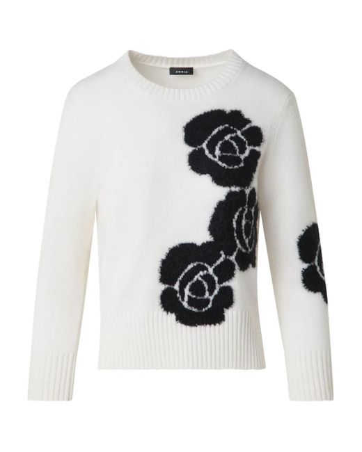 Akris White Floral Sweater