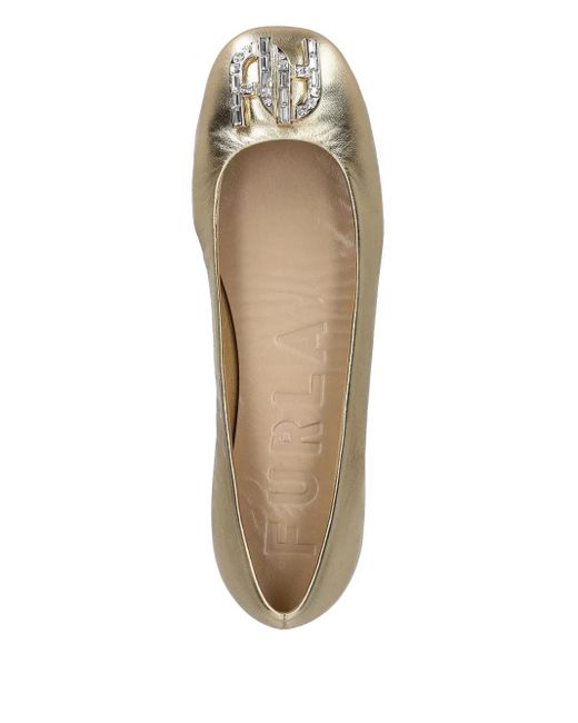 Furla Metallic Leather Ballerina Shoes