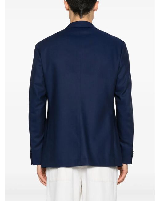 Caruso Blue Wool Blazer for men