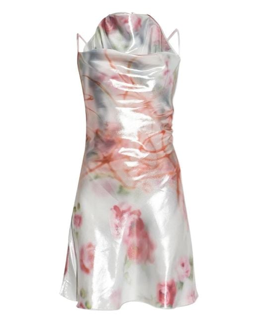 DIESEL White Slim Fit Mini Dress With Adjustable Neckline And Straps