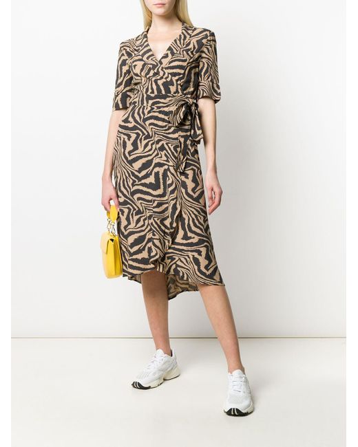ganni tiger print dress
