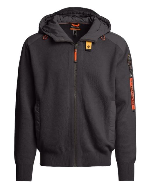 メンズ Parajumpers ジップアップ ニットパーカー Black