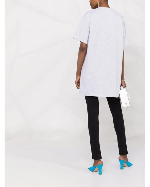 Philipp Plein White Baroque Print T-Shirt Dress