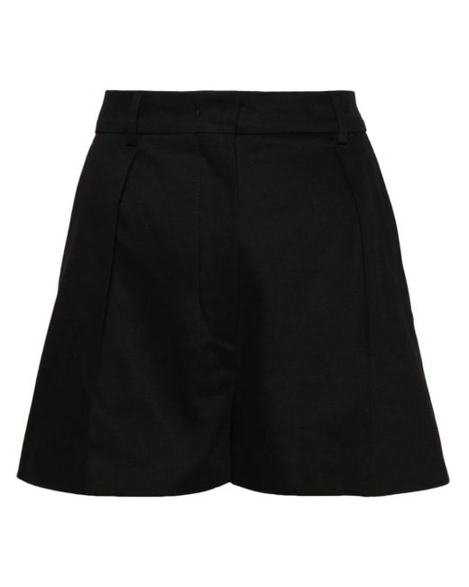 Sportmax Black Unico Cotton Wide-leg Shorts