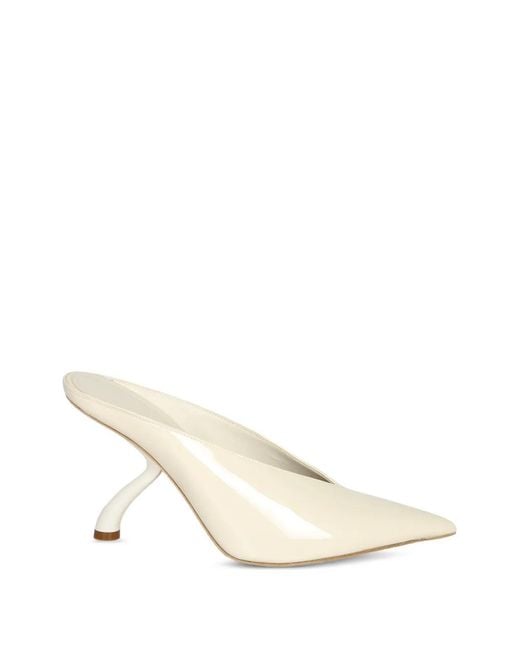 Ferragamo Natural Patent-Finish Pointed-Toe Pumps